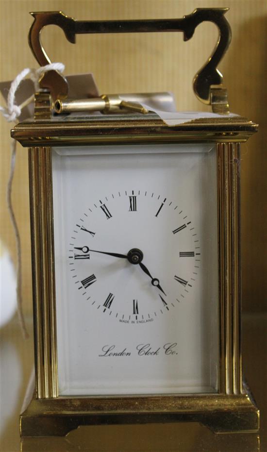 Gilt brass carriage timepiece